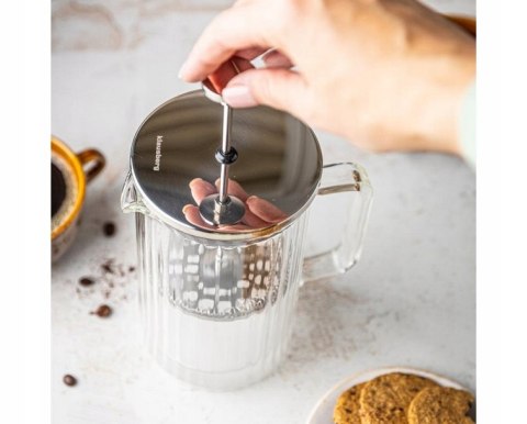 Zaparzacz Szklany 600 Ml French Press Do Kawy, Herbaty I Ziół Z Dociskiem