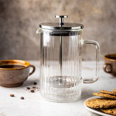 Zaparzacz Szklany 600 Ml French Press Do Kawy, Herbaty I Ziół Z Dociskiem