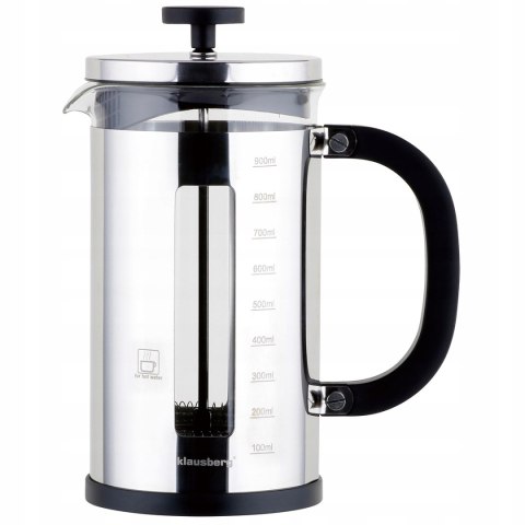 Zaparzacz Tłokowy 1000Ml Stal + Borokrzemowe Klausberg Do Kawy Herbaty Ziół