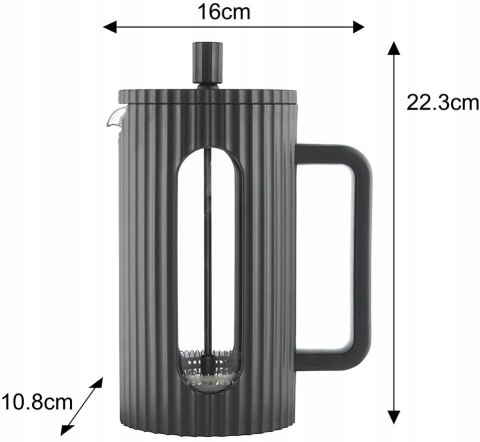 Zaparzacz Tłokowy French Press 1000Ml Czarny Klausberg Szkło Borokrzemowe