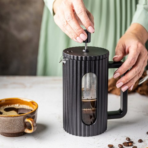Zaparzacz Tłokowy French Press 1000Ml Czarny Klausberg Szkło Borokrzemowe
