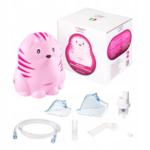 Inhalator Dla Dzieci Vitammy Gattino Pink - Przyjazny Kot, Włoski Design