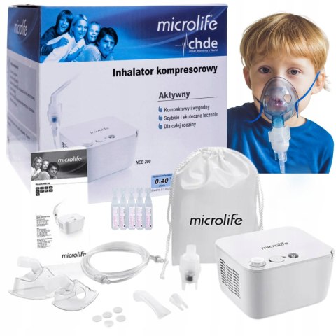 Inhalator Microlife Neb 200 Z Zestawem Soli Fizjologicznej Dla Rodziny