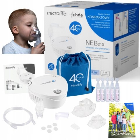 Inhalator Microlife Neb 210 Pneumatyczny Z Solą Fizjologiczną I Akcesoriami