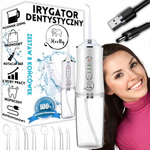 Irygator Bezprzewodowy Heelly 8 Dysz 3 Tryby 50-125 Psi 220Ml 2500 Impulsów