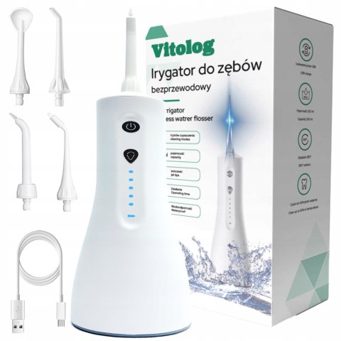 Bezprzewodowy Irygator Do Zębów 300Ml, 5 Trybów, 1800Mah, Masażem Dziąseł