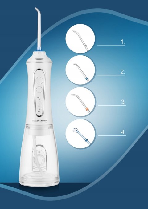 Irygator Bezprzewodowy 4 Dysze 5 Poziomów Ipx7 300Ml 30W Do Zdrowych Zębów