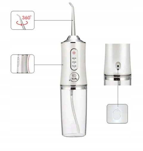 Irygator Bezprzewodowy Heelly 8 Dysz 3 Tryby 50-125 Psi 220Ml 2500 Impulsów