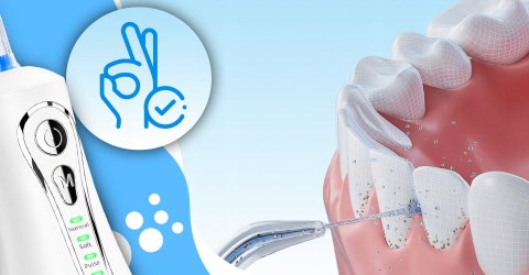 Irygator Dentystyczny Bezprzewodowy 4 Tryby 7 Końcówek Ipx7 300Ml Z Etui