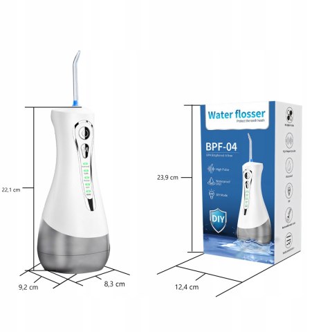 Irygator Dentystyczny Bezprzewodowy 4 Tryby 7 Końcówek Ipx7 300Ml Z Etui
