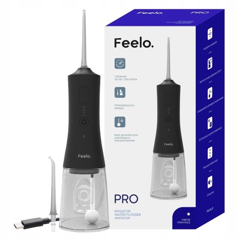 Irygator Dentystyczny Feelo Pro 3 Tryby Do Zdrowych Dziąseł Przenośny 300Ml