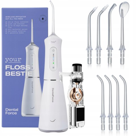 Irygator Dentystyczny Floss Bestie 400Ml 9,66 Bar 5 Trybów 8 Dysz 40 Dni