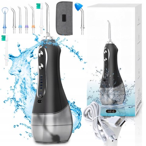 Irygator Do Zębów Bezprzewodowy 5 Trybów 8 Końcówek 300Ml Dentystyczny Etui