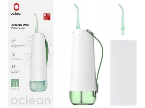 Irygator Oclean W10 Zielony Timer 1400 Puls/Min, 5 Trybów 30 Dni Akumulator