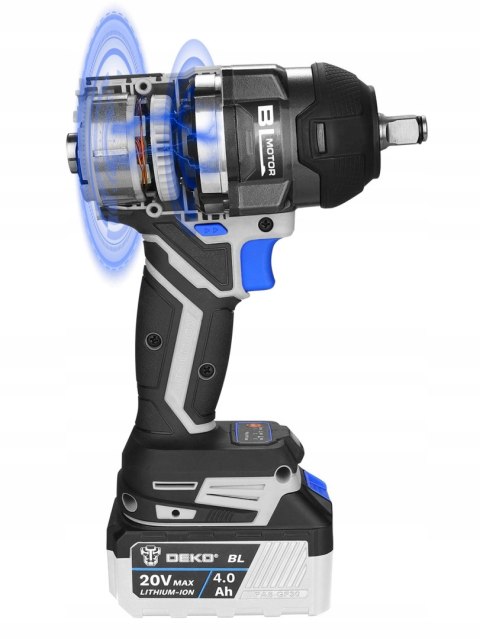 Klucz Udarowy Akumulatorowy Deko Dkbw20xp01-S1 1/2'' 800Nm, Bezszczotkowy