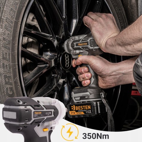 Klucz Udarowy Bezszczotkowy 1/2'' 350Nm 2X4000mah Aku + 4 Klucze Nasadowe