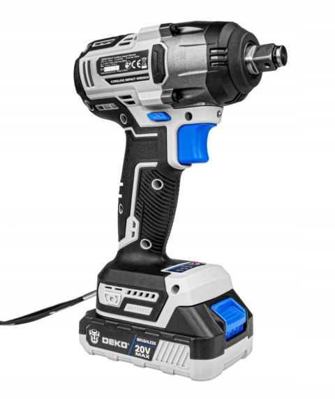 Klucz Udarowy Bezszczotkowy Deko 20V 350Nm 1/2 Z Aku, Ładowarką I Nasadkami