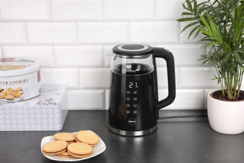 Czajnik Bezprzewodowy Szklany 1,7L 2200W Dotyk.Temp. 13 Poziomów 4 Programy