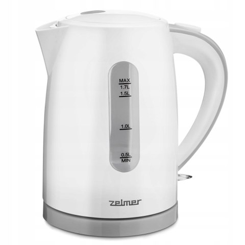 Czajnik Bezprzewodowy Zelmer 2200W 1,7L - Obrotowa Podstawa, Płaska Grzałka