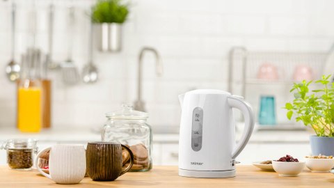 Czajnik Bezprzewodowy Zelmer 2200W 1,7L - Obrotowa Podstawa, Płaska Grzałka