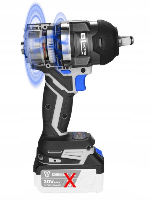 Klucz Udarowy 20V Bezszczotkowy 800 Nm Do Kół 1/2'' Z Hartowanym Trzpieniem