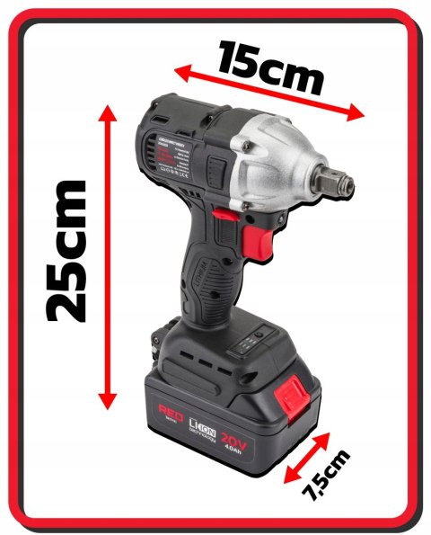 Klucz Udarowy Bezszczotkowy 2X20v 4000Mah Z Nasadkami 17/18/19/20 Mm Led