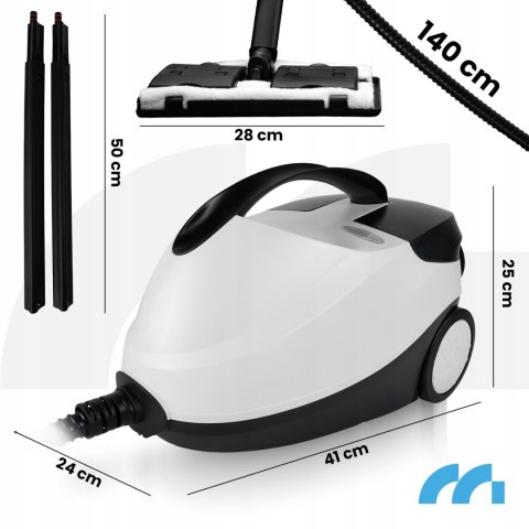 Parownica Maltec: Myjka Parowa + Mop, 2000W, 4 Bar, 1,6L, Końcówki, Mycie Bez Chemii