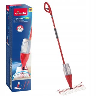 Vileda Mop 1-2 Spray Max - Obrotowa Głowica, Dwustronna Mikrofibra, 750 Ml