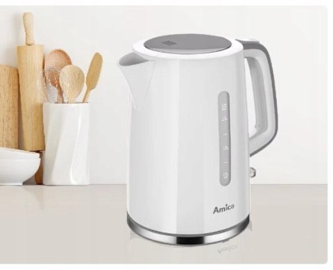 Czajnik Amica Kf1001 2200W 1,7L Bezprzewodowy, Antywapienny, 360° Podstawą