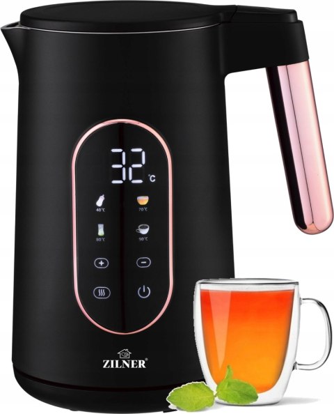 Czajnik Bezprzewodowy Zilner 2200W 1.7L, 13 Poziomów, 2H Utrzymanie Ciepła