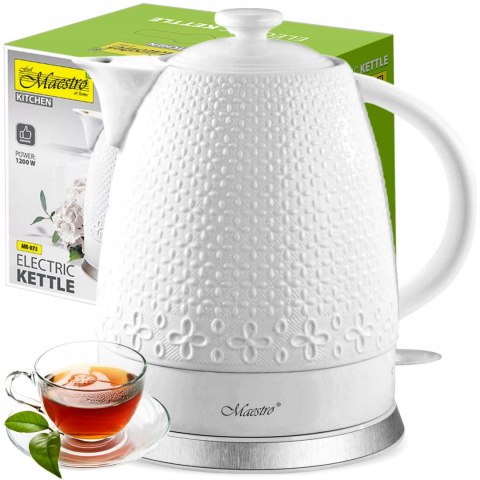Czajnik Ceramiczny Maestro Mr-073 1,5L 1200W Bezprzewodowy Auto Wyłączenie
