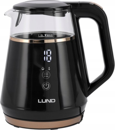 Czajnik Elektryczny Lund 1L 1100W Z Regulacją 40-100°C, Led, Cool Touch