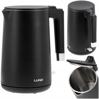 Czajnik Elektryczny Lund 2200W 1,5L Czarny Cool Touch Podwójne Ścianki