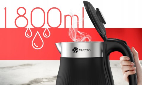 Czarny Czajnik Elektryczny 2400W 1,8L Bezprzewodowy Z Obrotową Podstawą