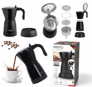 Kawiarka Elektryczna 300 Ml 6 Filiżanek Espresso 480W Obrotowa Podstawa
