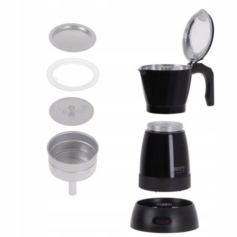 Kawiarka Elektryczna 300 Ml 6 Filiżanek Espresso 480W Obrotowa Podstawa