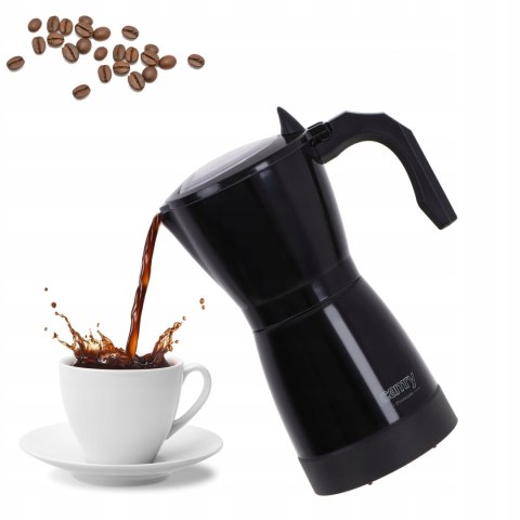 Kawiarka Elektryczna 300 Ml 6 Filiżanek Espresso 480W Obrotowa Podstawa
