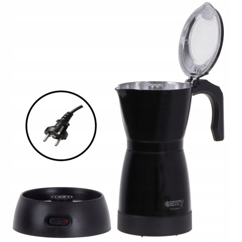Kawiarka Elektryczna 300 Ml 6 Filiżanek Espresso 480W Obrotowa Podstawa