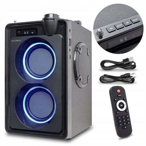 Bezprzewodowy Głośnik Bluetooth 20W z Radiem, LED i Karaoke