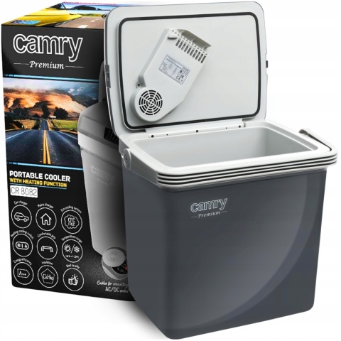Elektryczna lodówka turystyczna Camry CR8O-8, 25L, 12V/230V, grzanie/chłodzenie