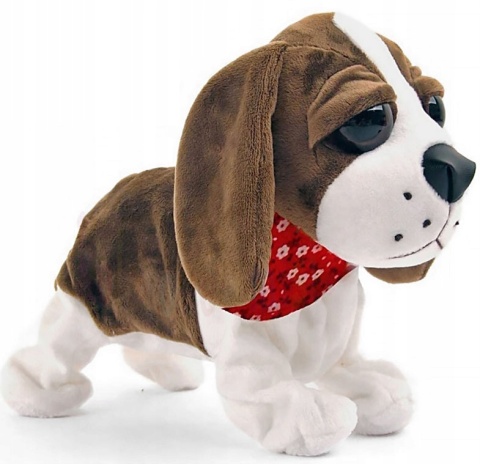 Interaktywny Piesek Basset - Reagujący Na Dotyk I Dźwięki 27 Cm
