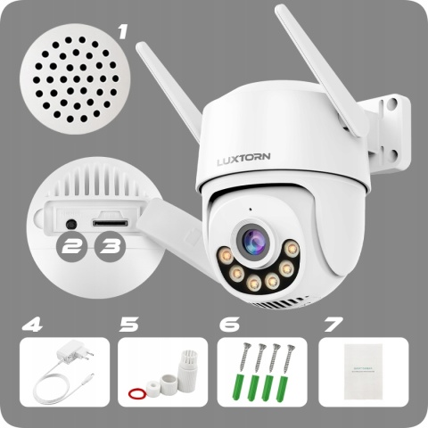 Kamera IP WiFi 4MPx PTZ z Night Vision i Zdalnym Sterowaniem Luxtorn