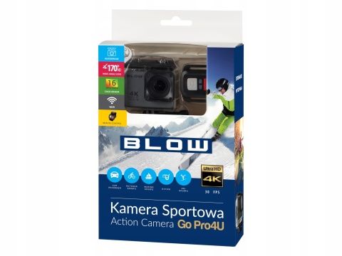 Kamera Sportowa 4K Pro4U z Wi-Fi i Wodoodporną Obudową, Akcesoria