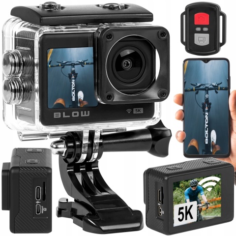 Kamera Sportowa Blow Pro4U 5K, Wodoodporna, 20MP, Wi-Fi, Akcesoria