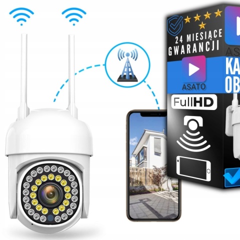 Nowoczesna Kamera Zewnętrzna WiFi 1080P z Zoomem 4x i Śledzeniem Ruchu