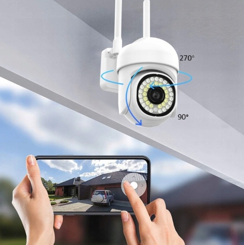 Nowoczesna Kamera Zewnętrzna WiFi 1080P z Zoomem 4x i Śledzeniem Ruchu