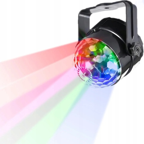 Reflektor RGB LED Kula Dyskotekowa z Pilotem - Efekty Świetlne na Imprezę