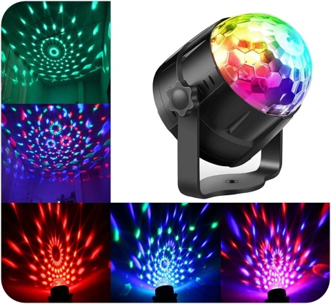 Reflektor RGB LED Kula Dyskotekowa z Pilotem - Efekty Świetlne na Imprezę