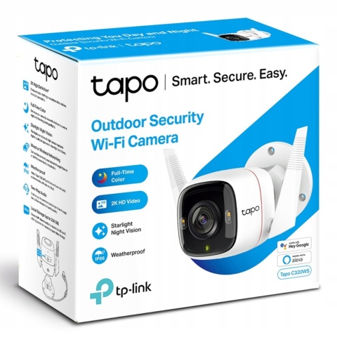 TP-LINK Tapo C320WS Kamera Zewnętrzna 4MP Wi-Fi z Nocnym Widz. i Syreną