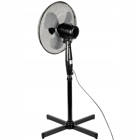 Wentylator Podłogowy 40W z Oscylacją i Regulacją - Czarny/Biały
